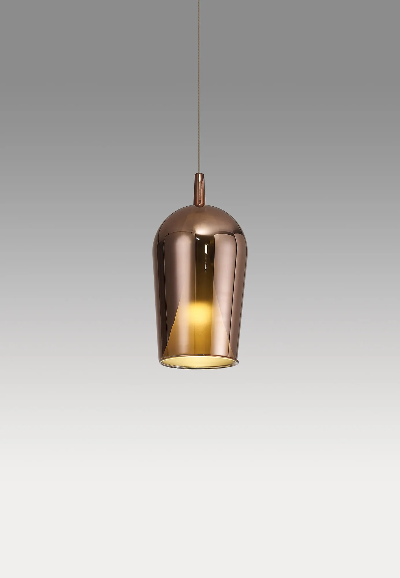 Elsa Assembly Pendant (WITHOUT PLATE) Champagne Glass Shade 1 Light Copper Glass M8251  Mantra Elsa Bespoke